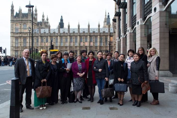 iHV partners and UNICEF study tour participants at the UK Parliament, 23 October 2014