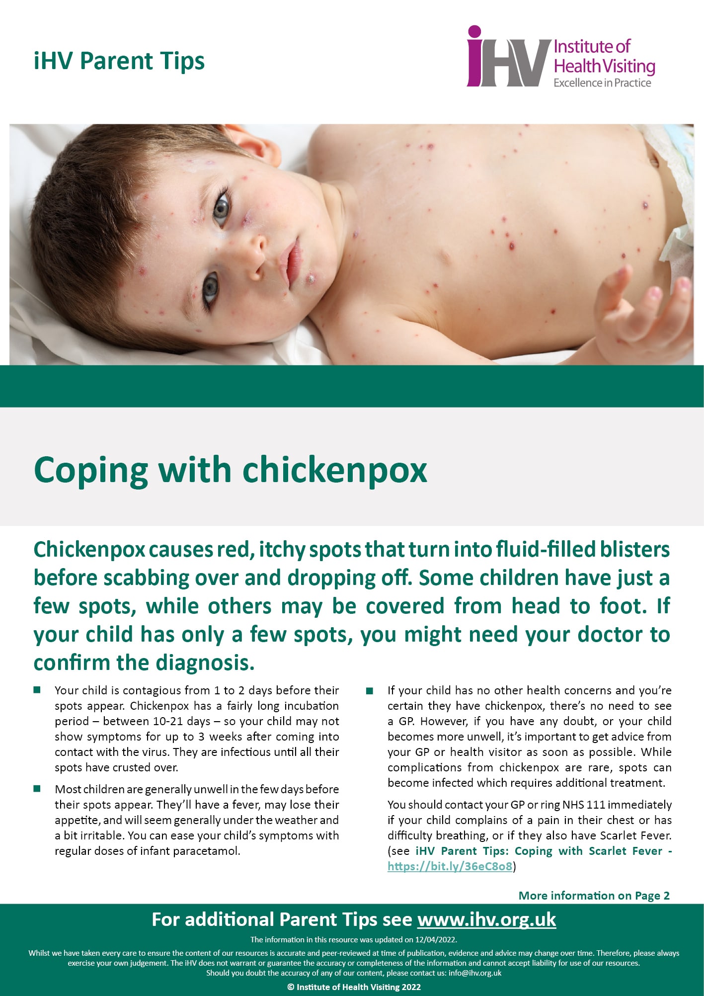 chicken pox on babies