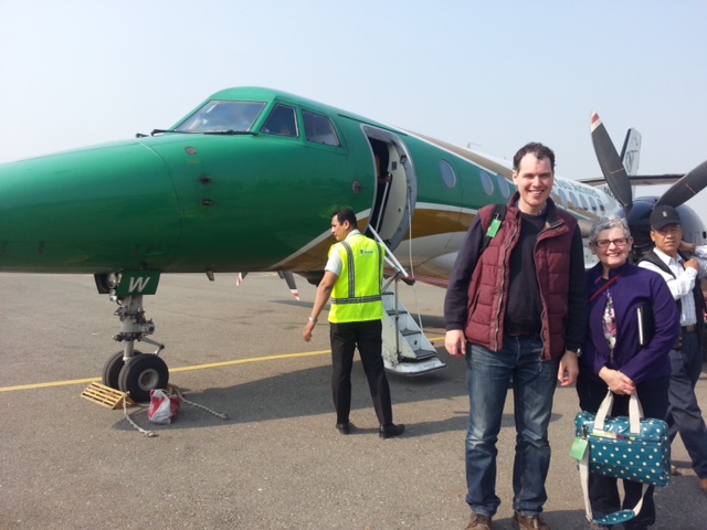 Ish Fawcett arriving in Nawalparasi, Nepal, with Sean, the other volunteer teacher