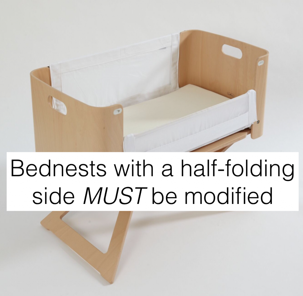 Bednest with half-folding side – requires modification