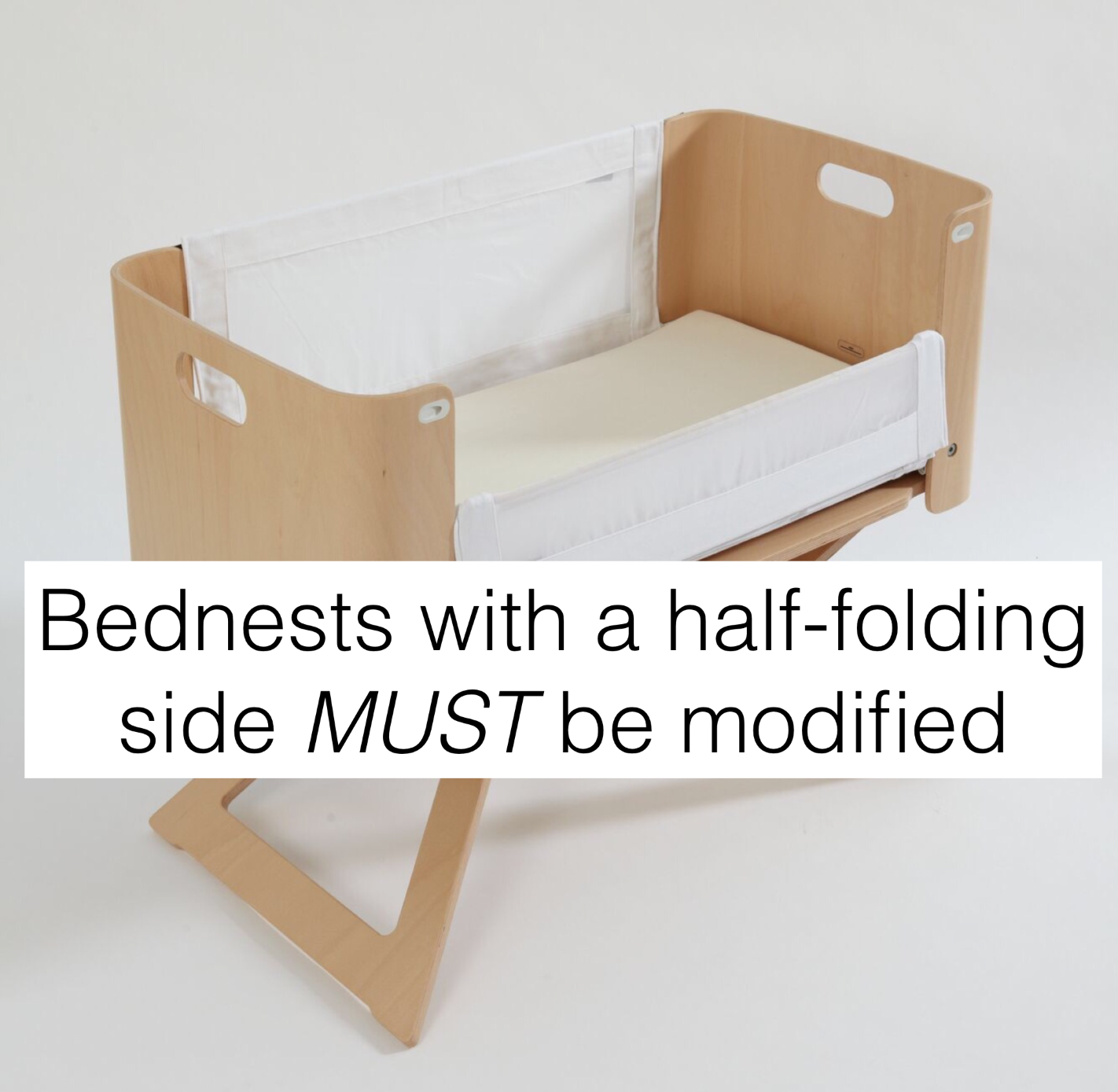 Bednest with half-folding side - requires modification