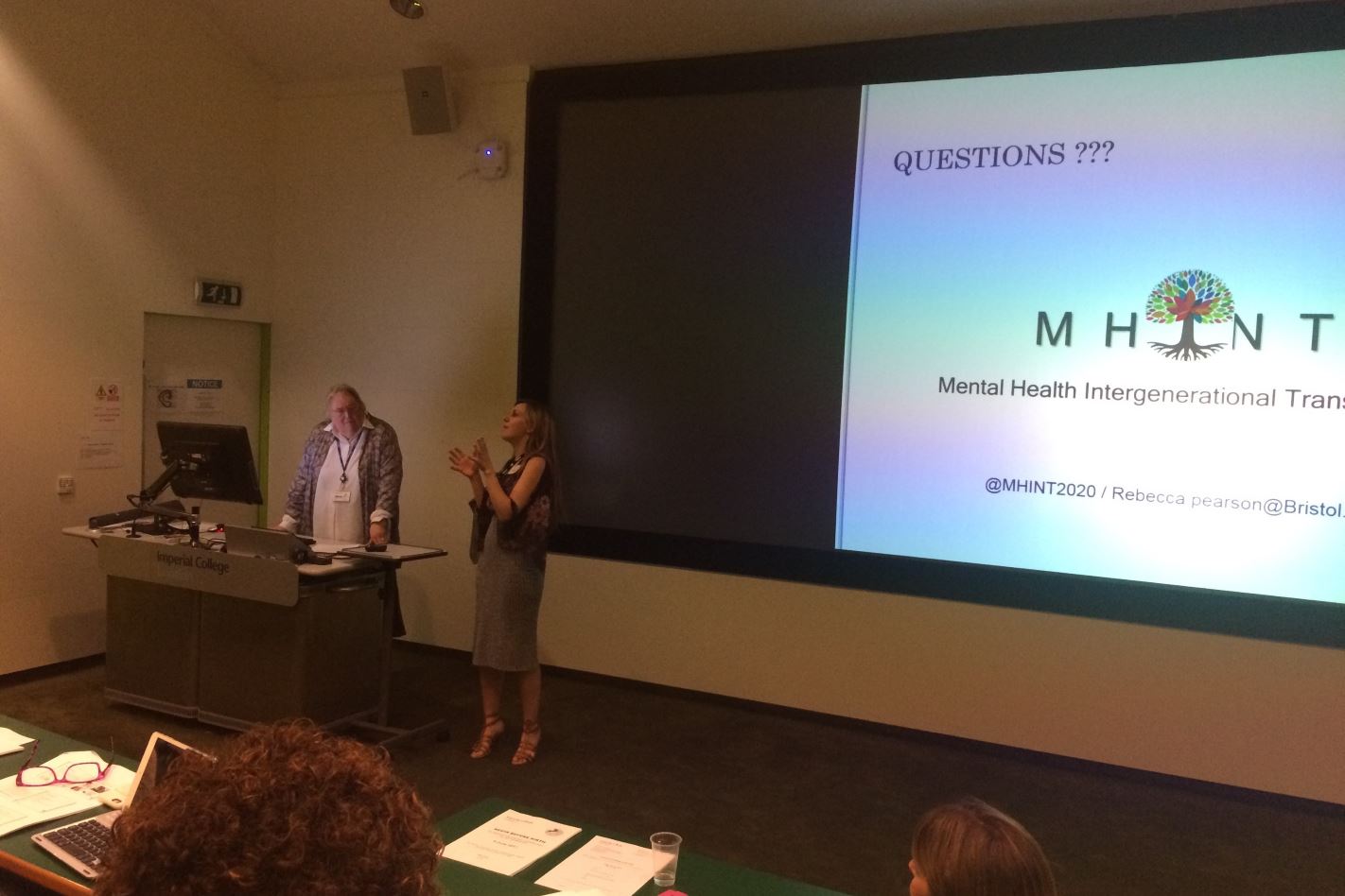 Professor Vivette Glover and Dr Rebecca Pearson at Begin Before Conference, London, 8 June 2017