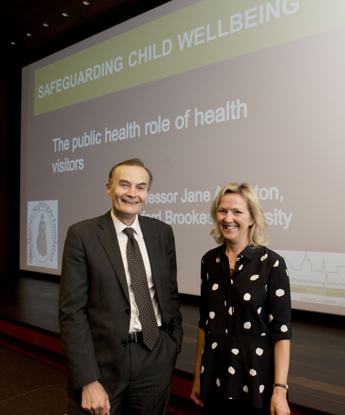 Professor Jane Appleton with Professor David Evans (the Assistant Director for Research and Knowledge Transfer) who hosted the lecture