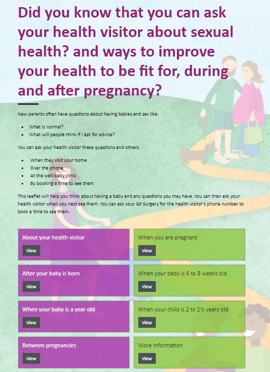 Did you know that you can ask your health visitor about sexual health ...