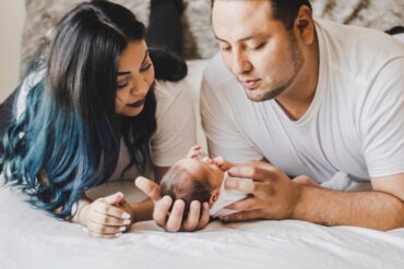 Mum and dad with newborn